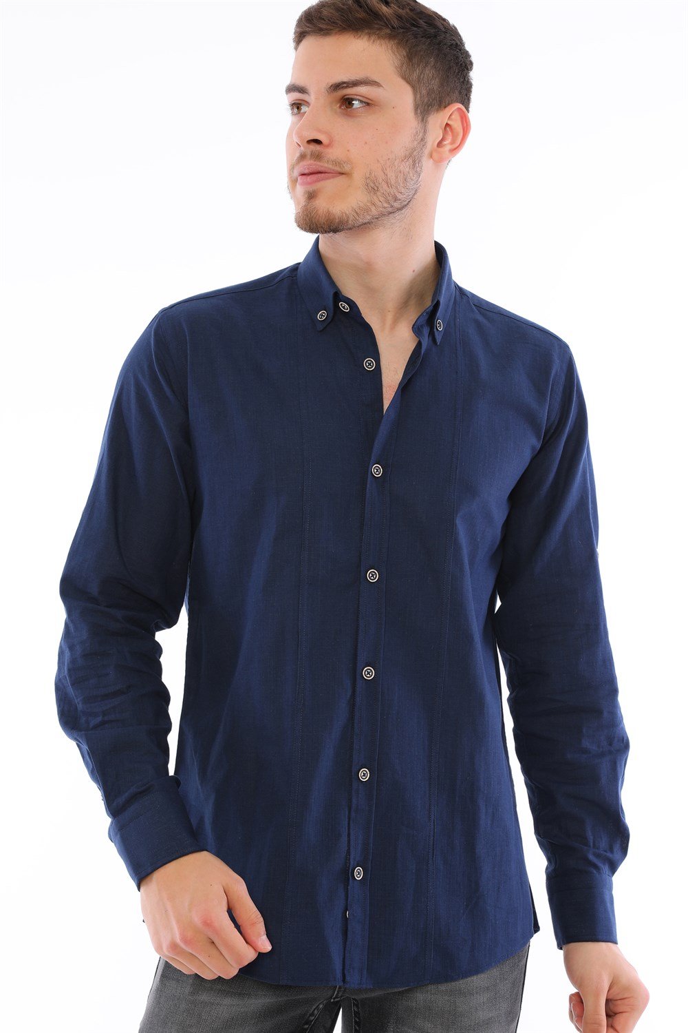 G721 DEWBERRY MEN&#039;S SHIRT-NAVY BLUE