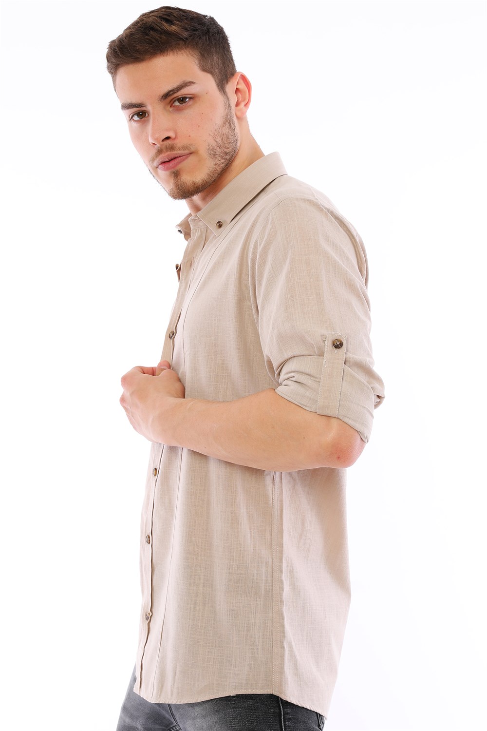 G721 DEWBERRY MEN'S SHIRT-BEIGE