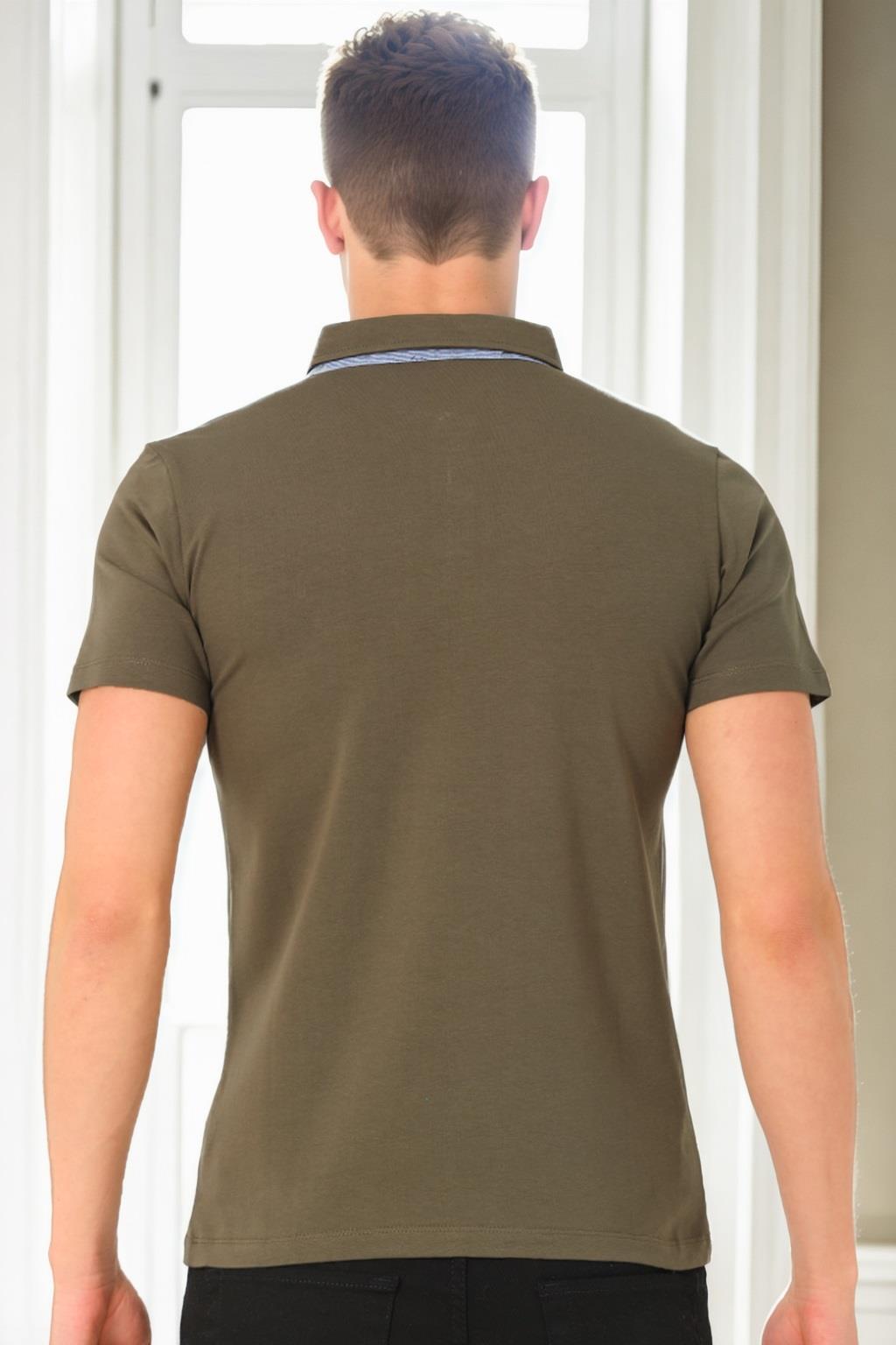 T9582 DEWBERRY MEN'S T-SHIRT-KHAKI