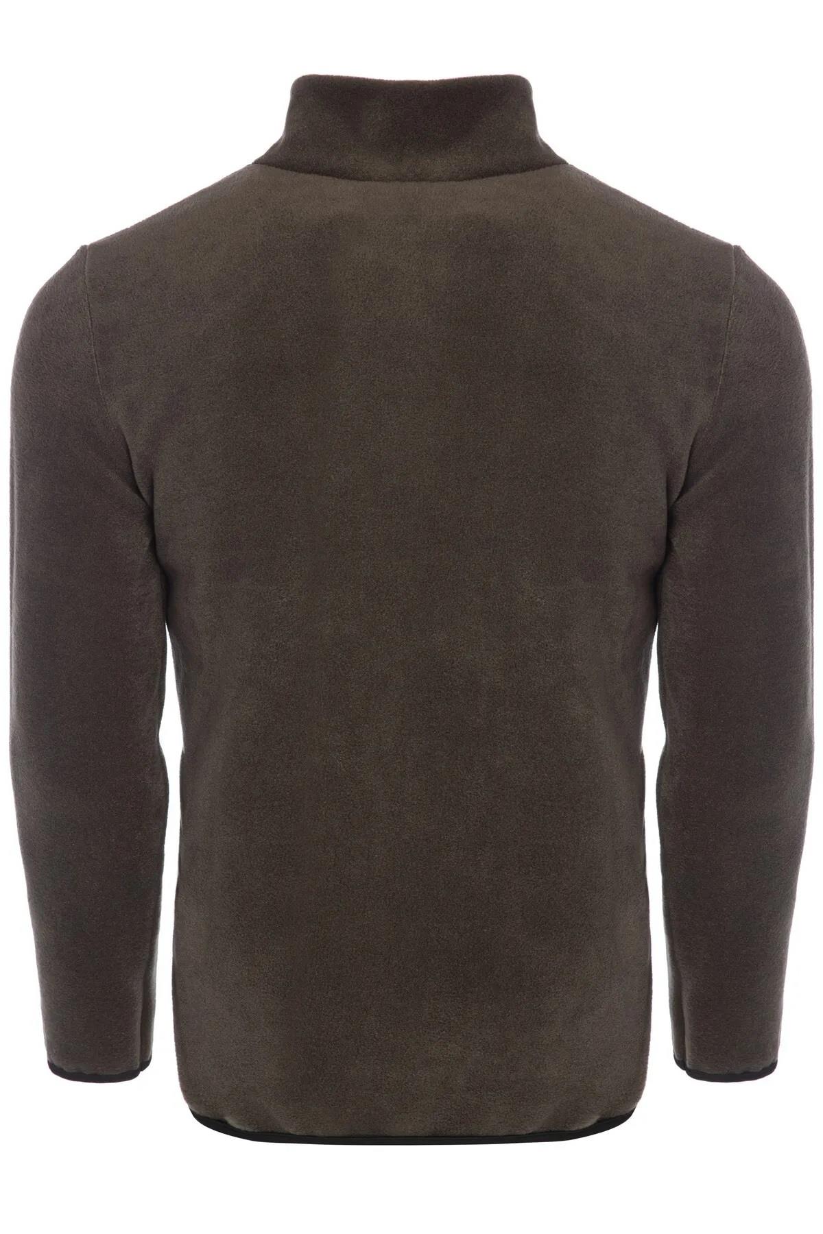 24601 Dewberry 5 Pocket Outdoor Full Zipper Fleece Jacket-DARK KHAKI