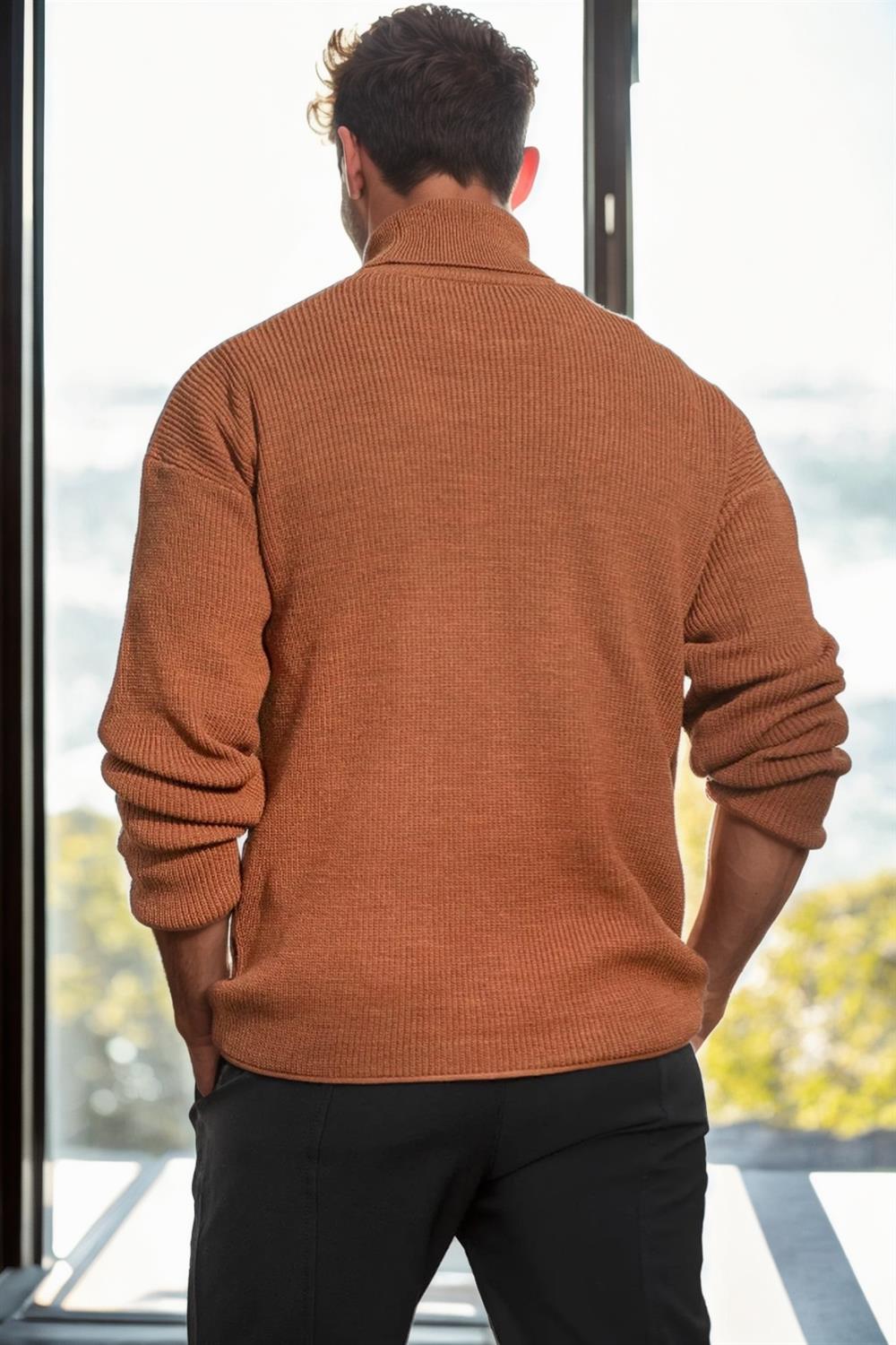 18701 Dewberry Turtleneck Mens Knitwear-CINNAMON