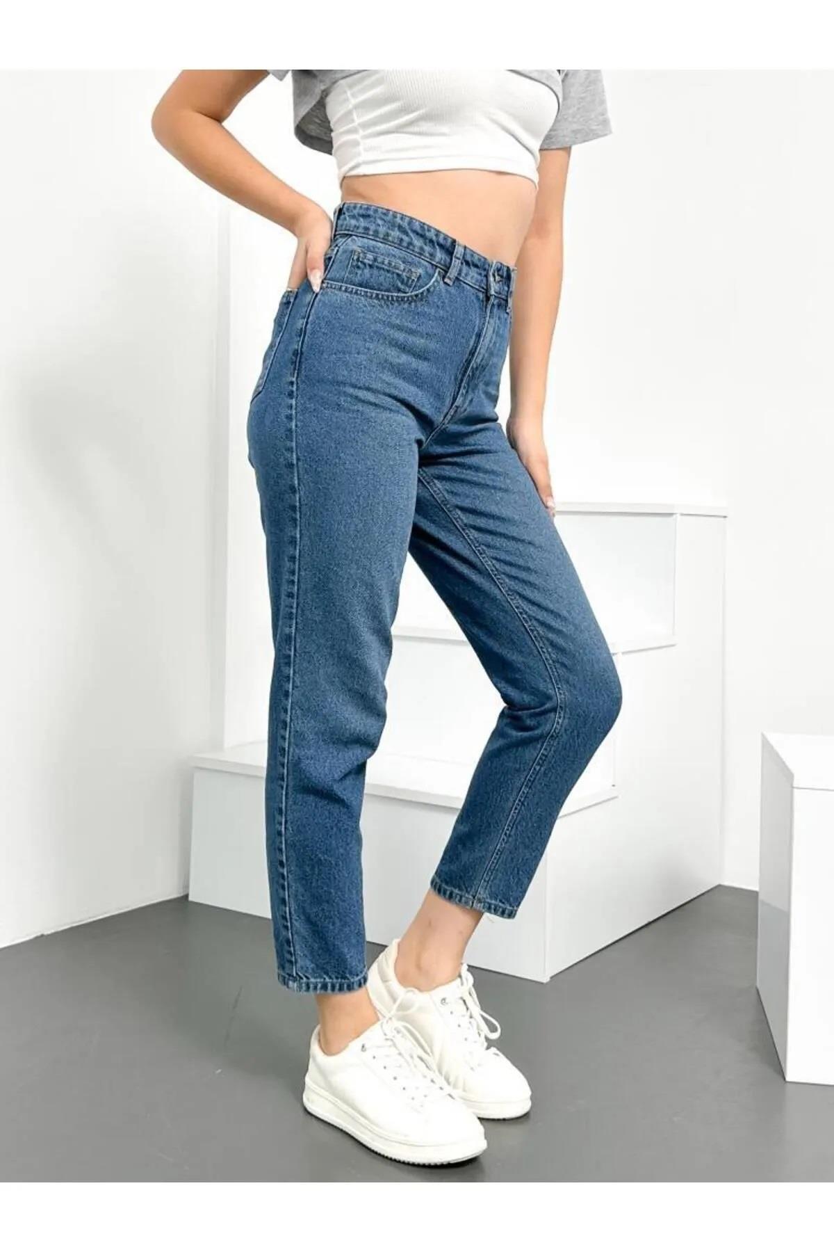74092 Dewberry Hlt Mom Jeans High Waist Women Jeans-LIGHT BLUE