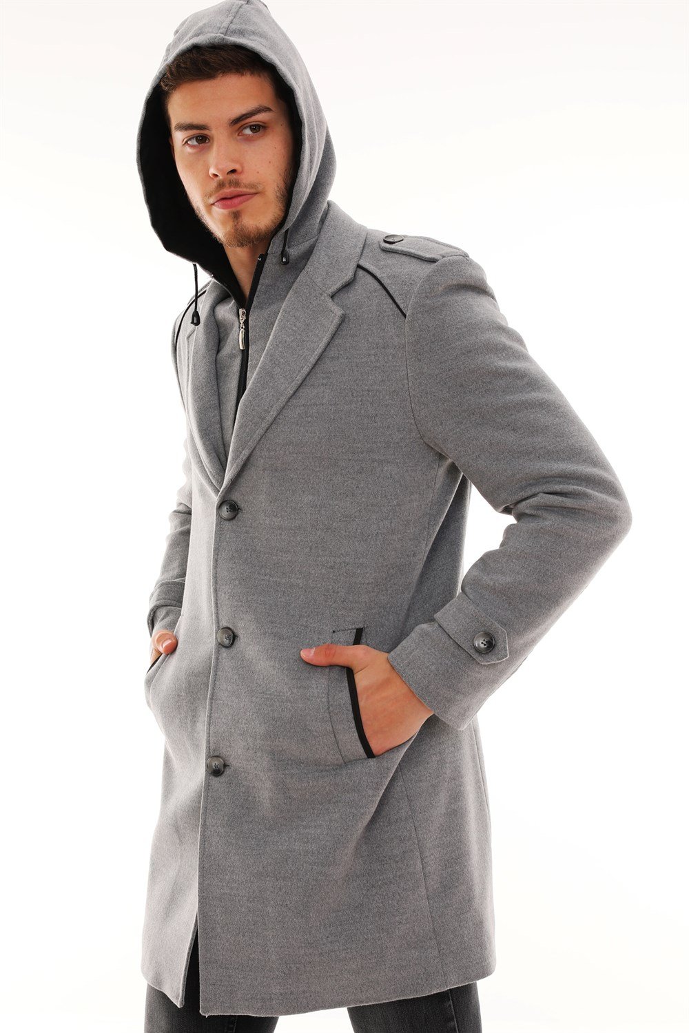 PLT8401 DEWBERRY MEN&#039;S COAT-GREY