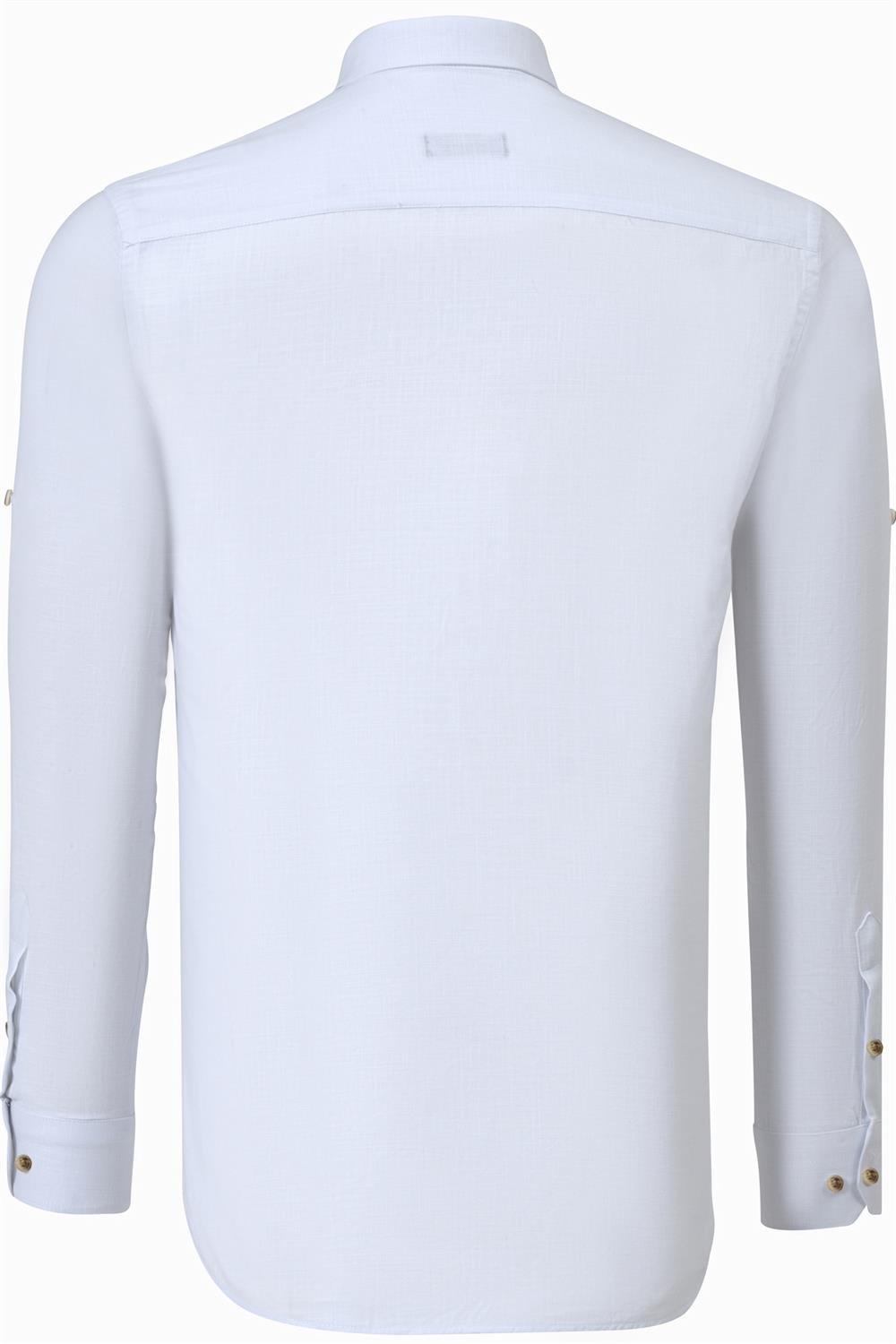 DOUBLE SET G721 DEWBERRY MEN'S SHIRT-WHITE-BURGUNDY