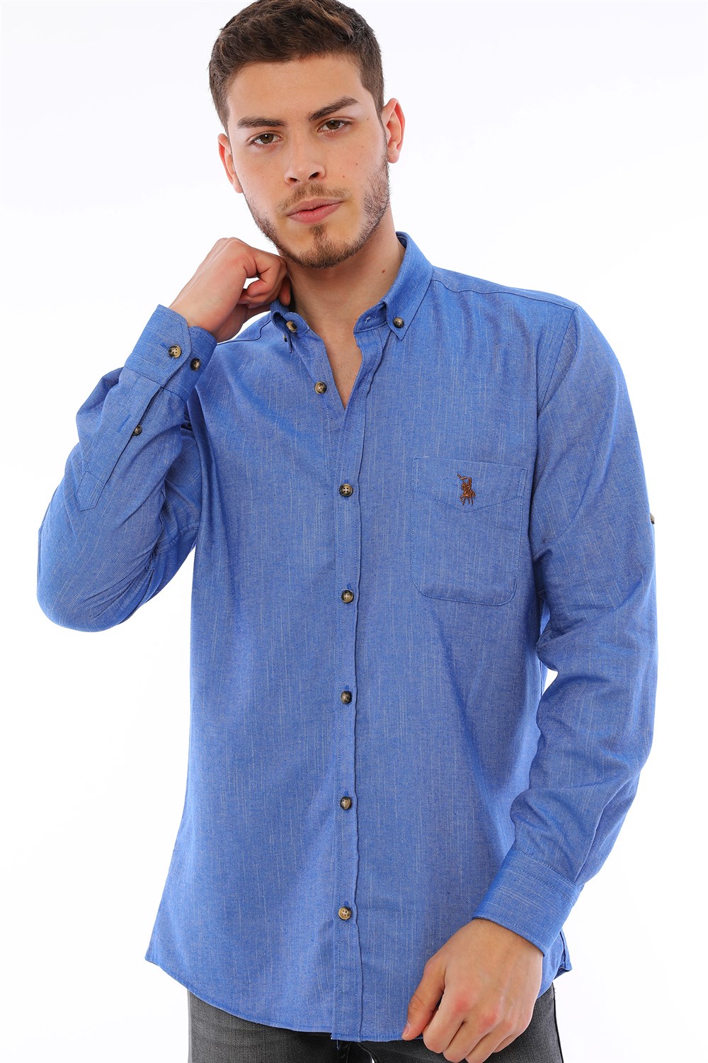 G723 DEWBERRY MEN&#039;S SHIRT-BLUE