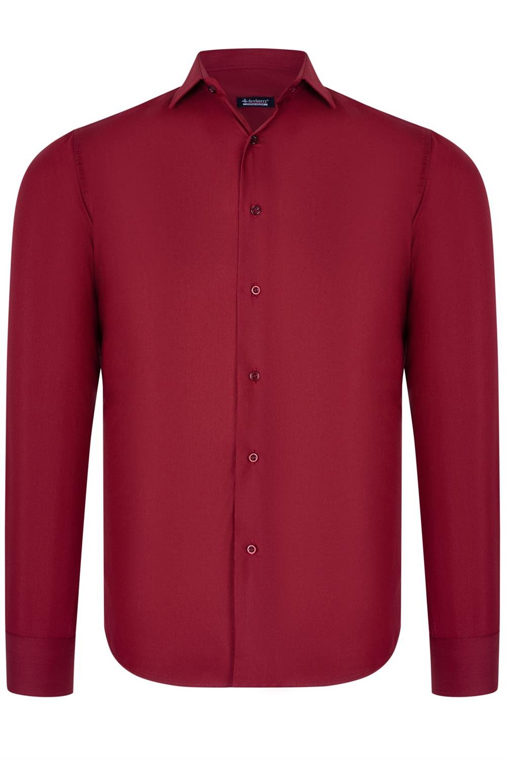 DUAL SET G726 DEWBERRY MENS SHIRTS-NAVY BLUE- BURGUNDY