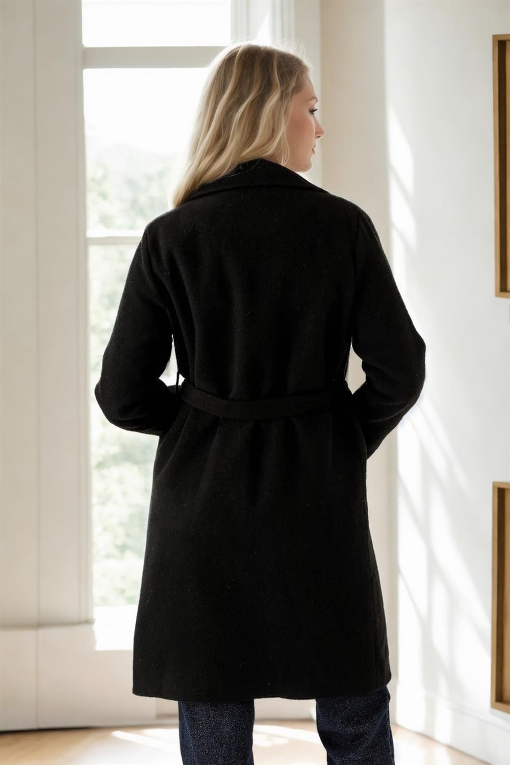 79405 Dewberry Long Women Coat-BLACK