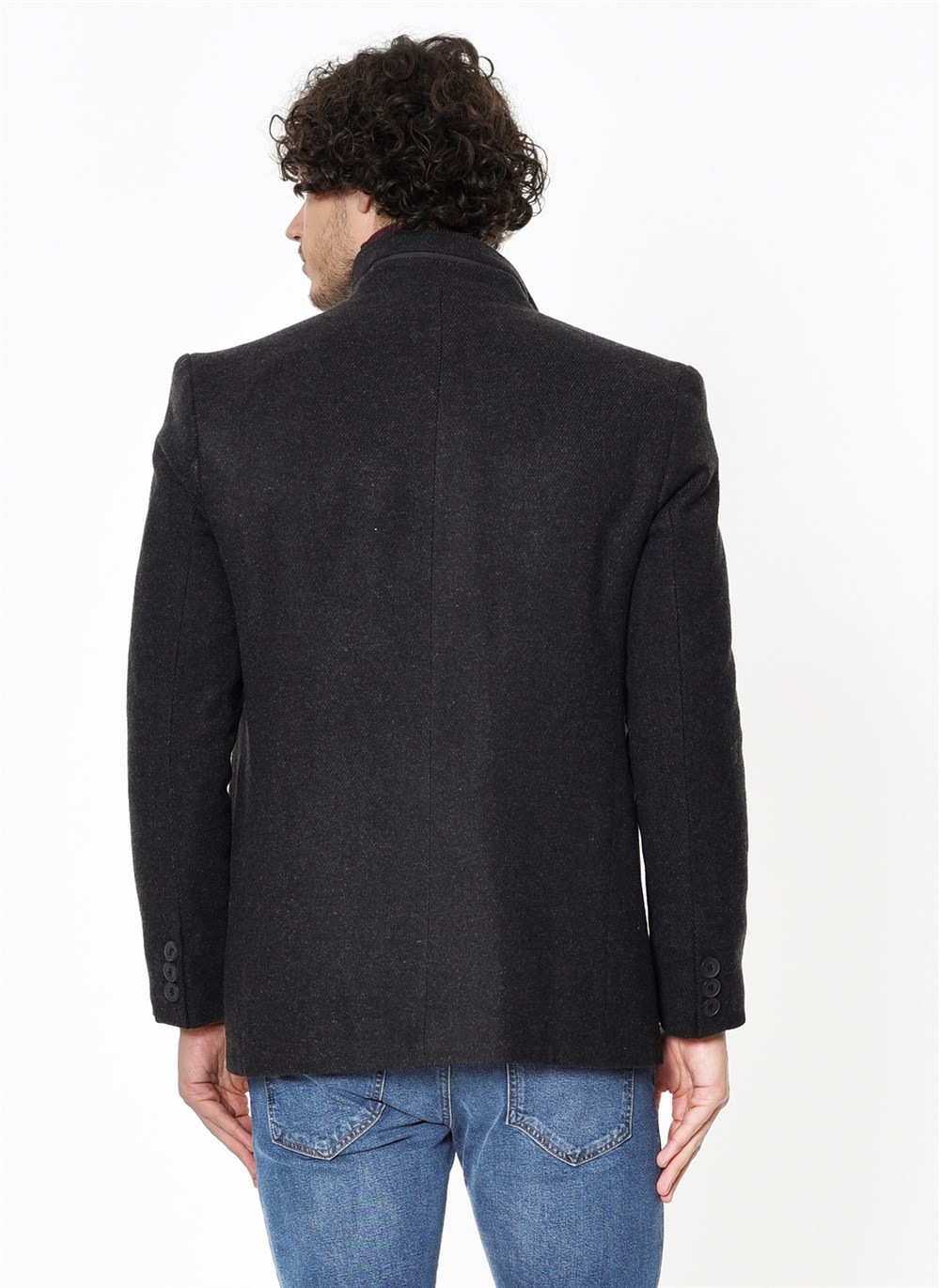 K7126 DEWBERRY MEN&#039;S COAT-DIAGONAL ANTHRACITE