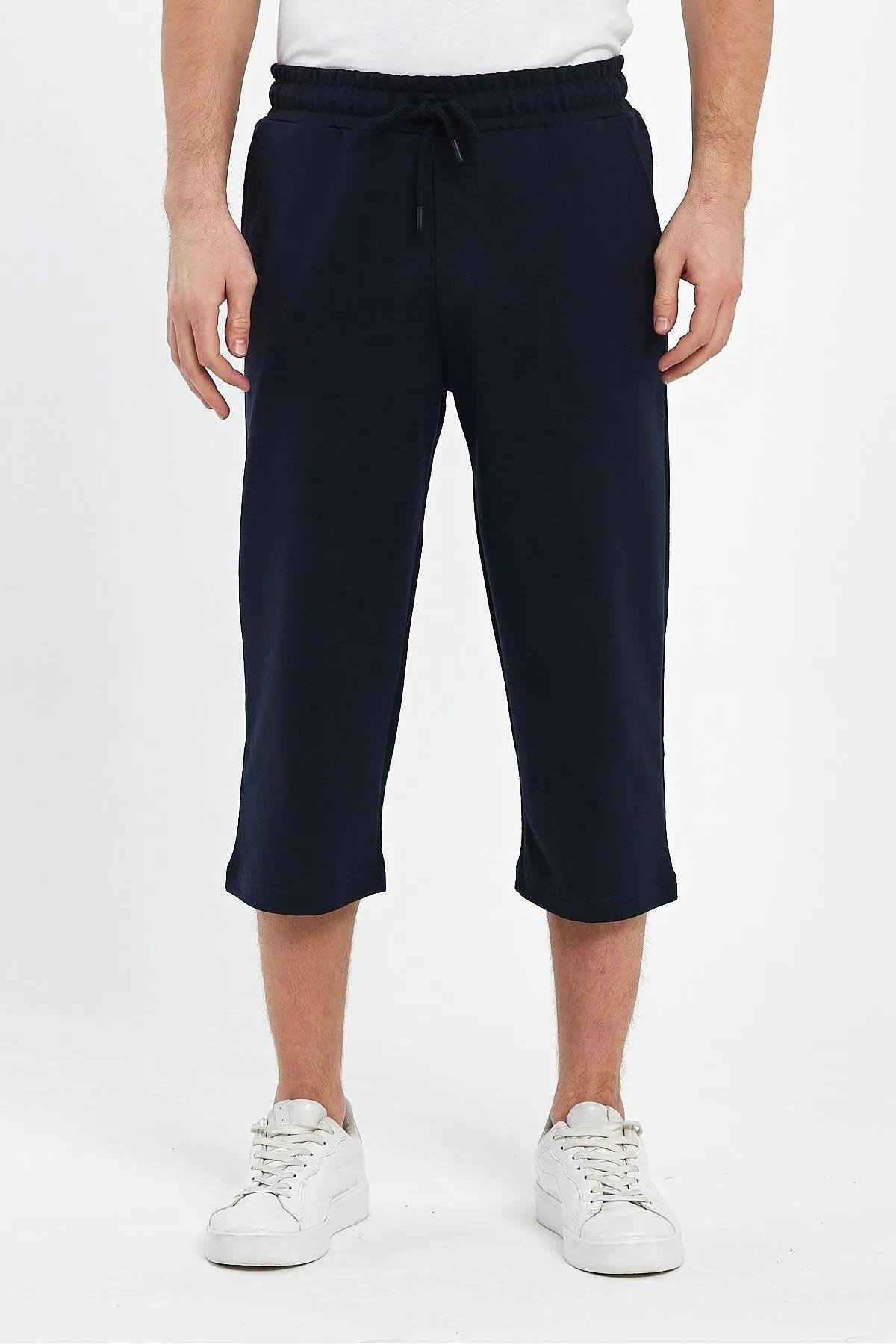 92406 Dewberry Adjustable Elastic Waist Mens Capri-NAVY