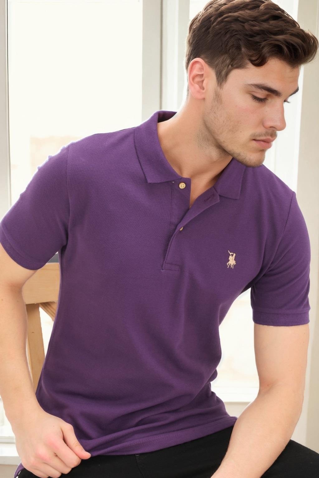T9561 DEWBERRY MEN'S TSHIRT-PURPLE