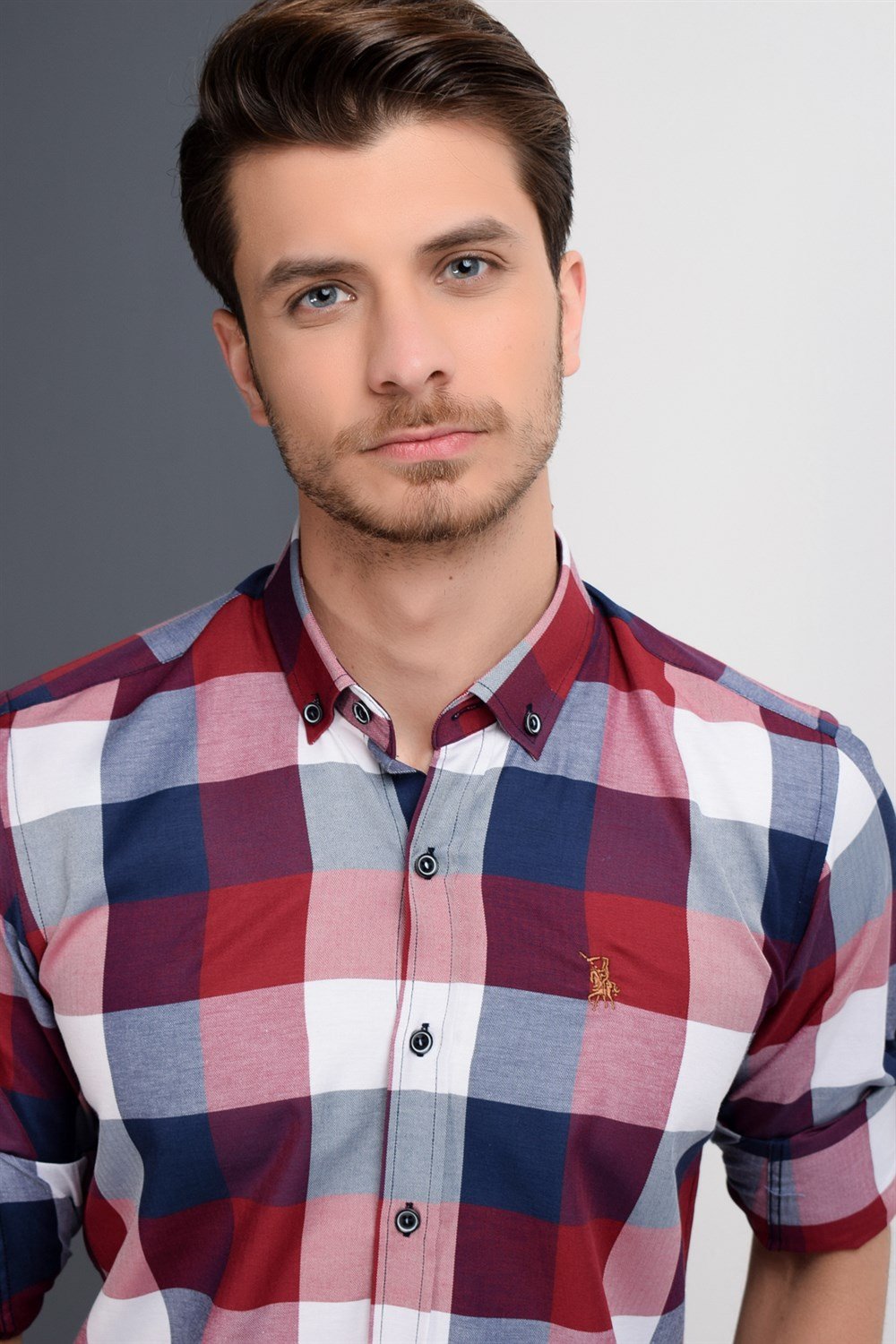 G662 DEWBERRY MEN&#039;S SHIRT-NAVY-BURGUNDY