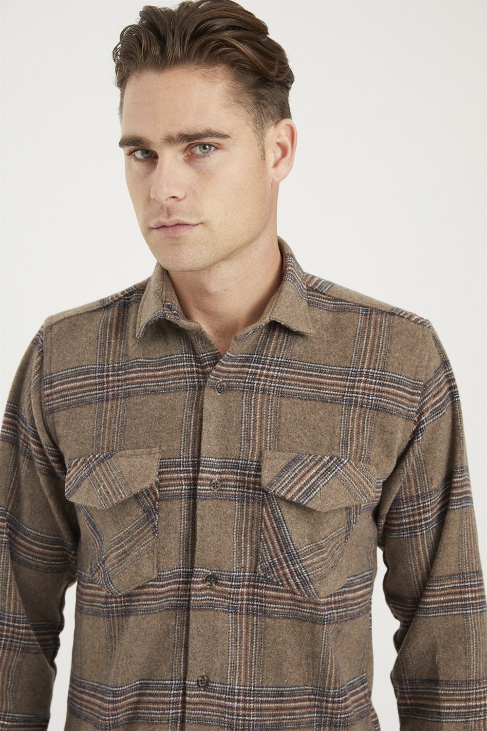 G697 DEWBERRY MEN'S SHIRT-BROWN