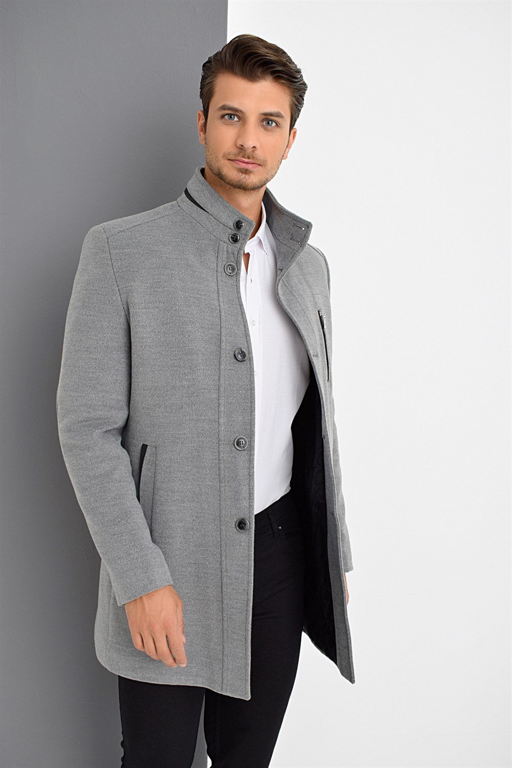 PLT8386 DEWBERRY MEN&#039;S COAT-GREY