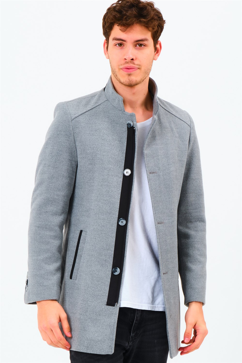 PLT8327 DEWBERRY MEN'S COAT-LIGHT GREY