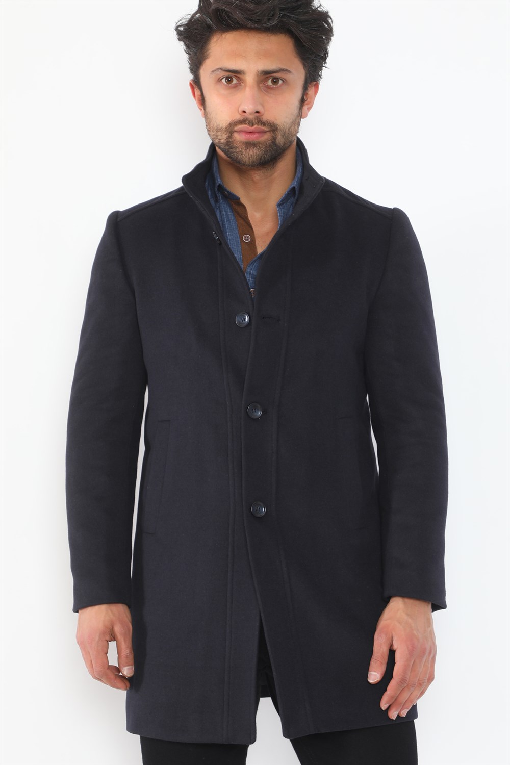 PLT8370 DEWBERRY MEN&#039;S COAT-NAVY BLUE