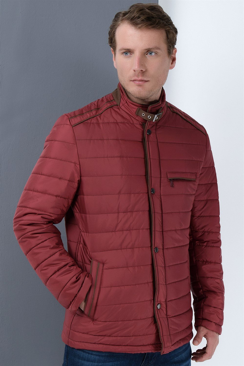 M8610 DEWBERRY SLIM FIT COAT-BURGUNDY