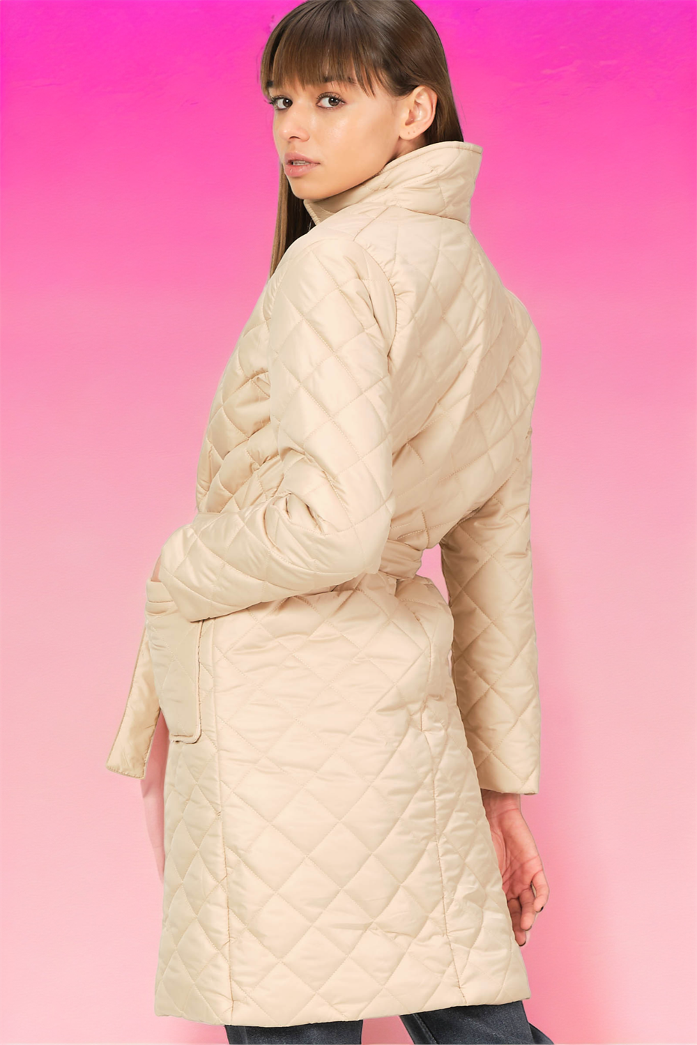 Z6722 DEWBERRY WOMEN&#039;S TOPPER-PLAIN BEIGE
