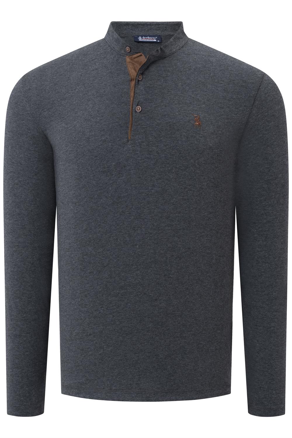 DOUBLE SET V4009 DEWBERRY MEN'S SWEATSHIRT-ANTHRACITE-ANTHRACITE