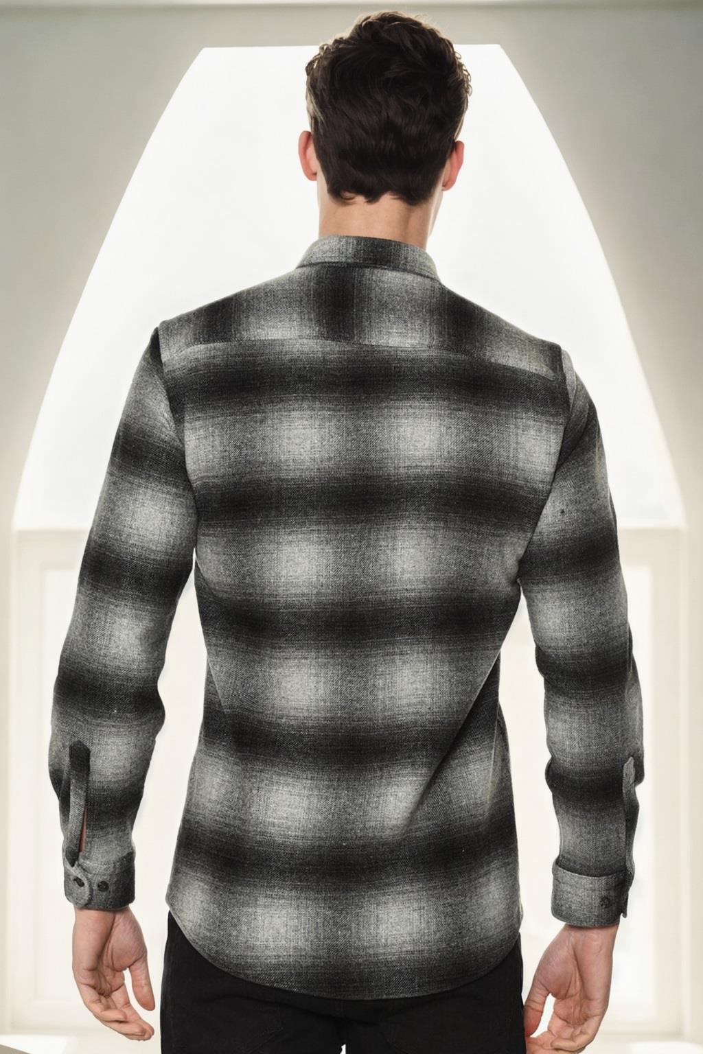 G997 DEWBERRY MEN&#039;S SHIRT-BLACK-ANTHRACITE
