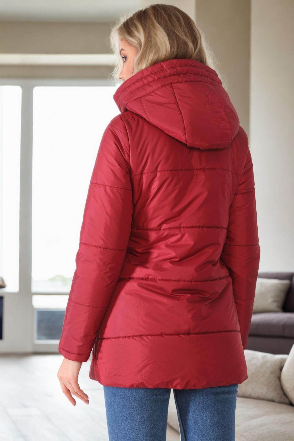 Z6660 DEWBERRY WOMEN'S COAT-BURGUNDY-1