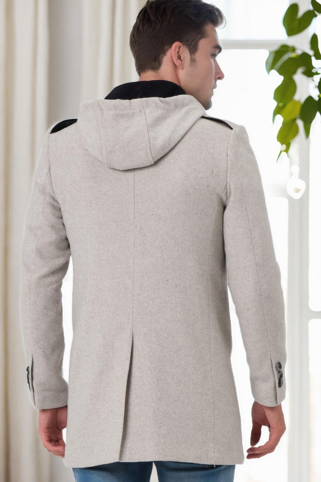 PLT9406 DEWBERRY MEN&#039;S COAT-PRINT BEIGE