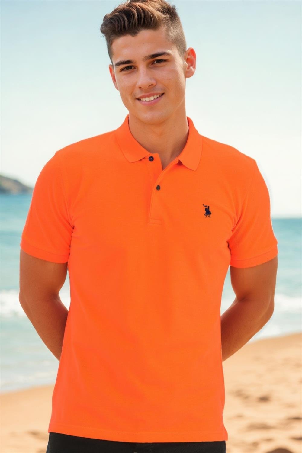 T8561 DEWBERRY MENS TSHIRT-ORANGE