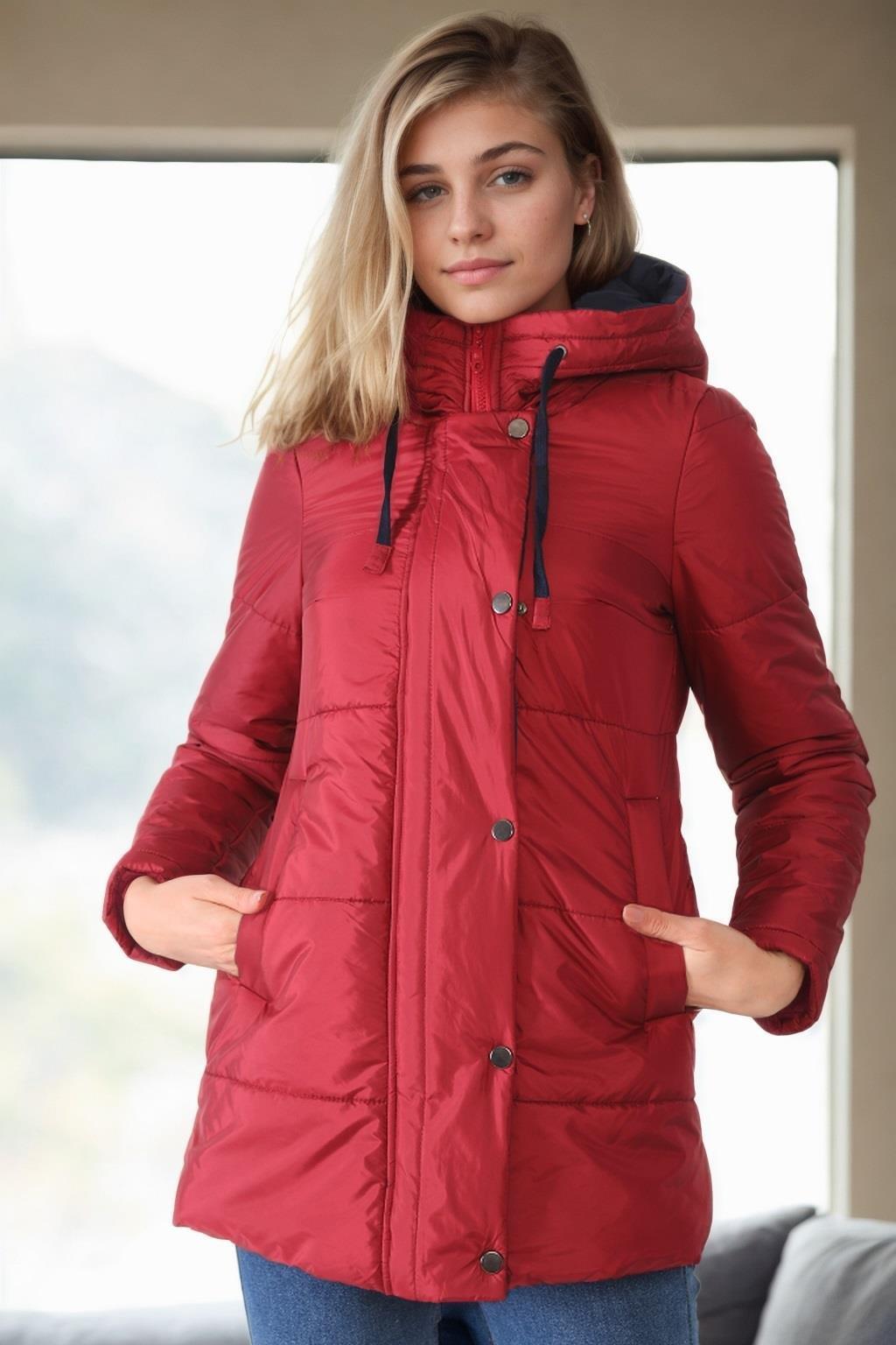 Z9660 DEWBERRY WOMEN'S COAT-BURGUNDY
