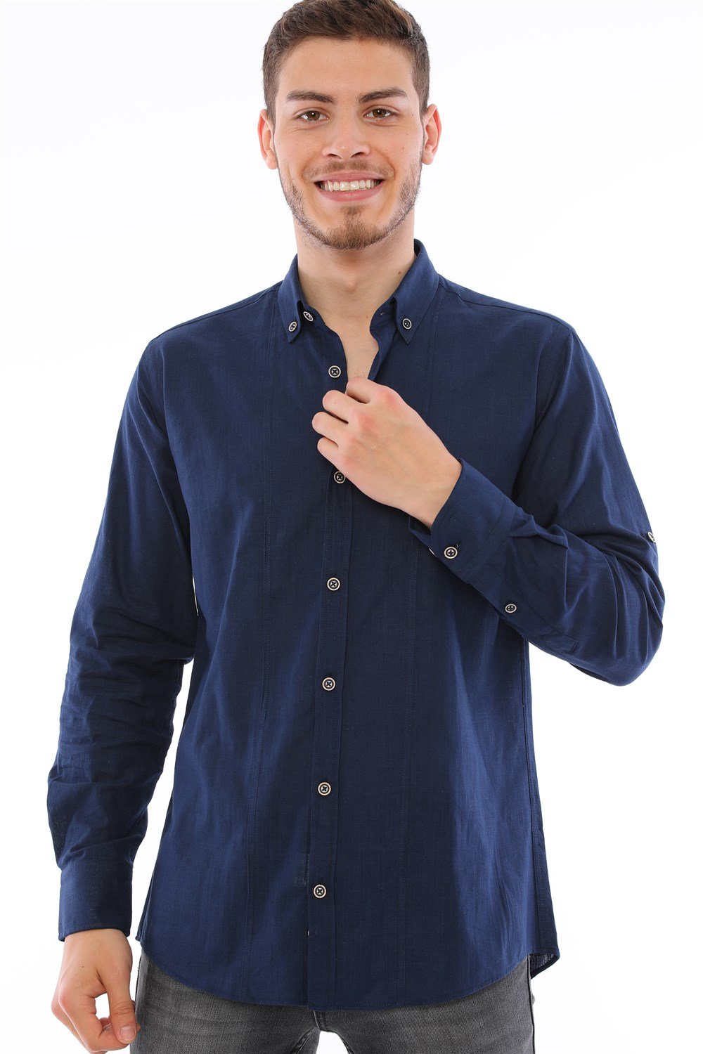 G721 DEWBERRY MEN'S SHIRT-NAVY BLUE