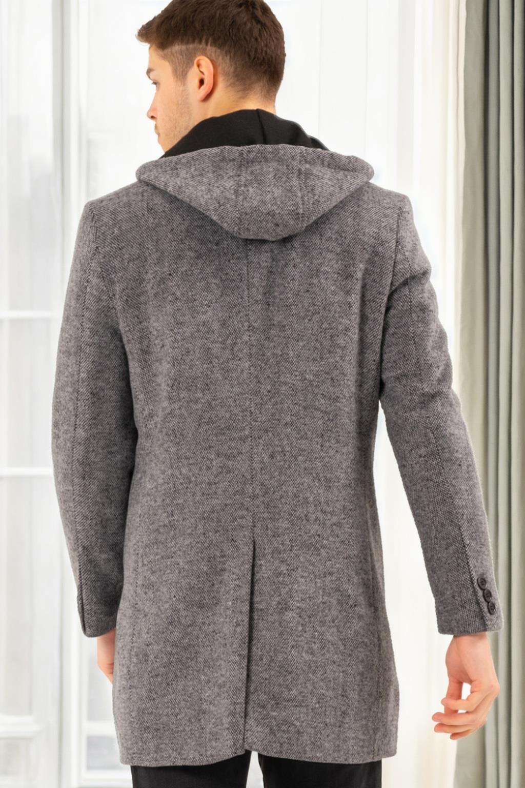 PLT9376 DEWBERRY MEN&#039;S COAT-PRINT GREY