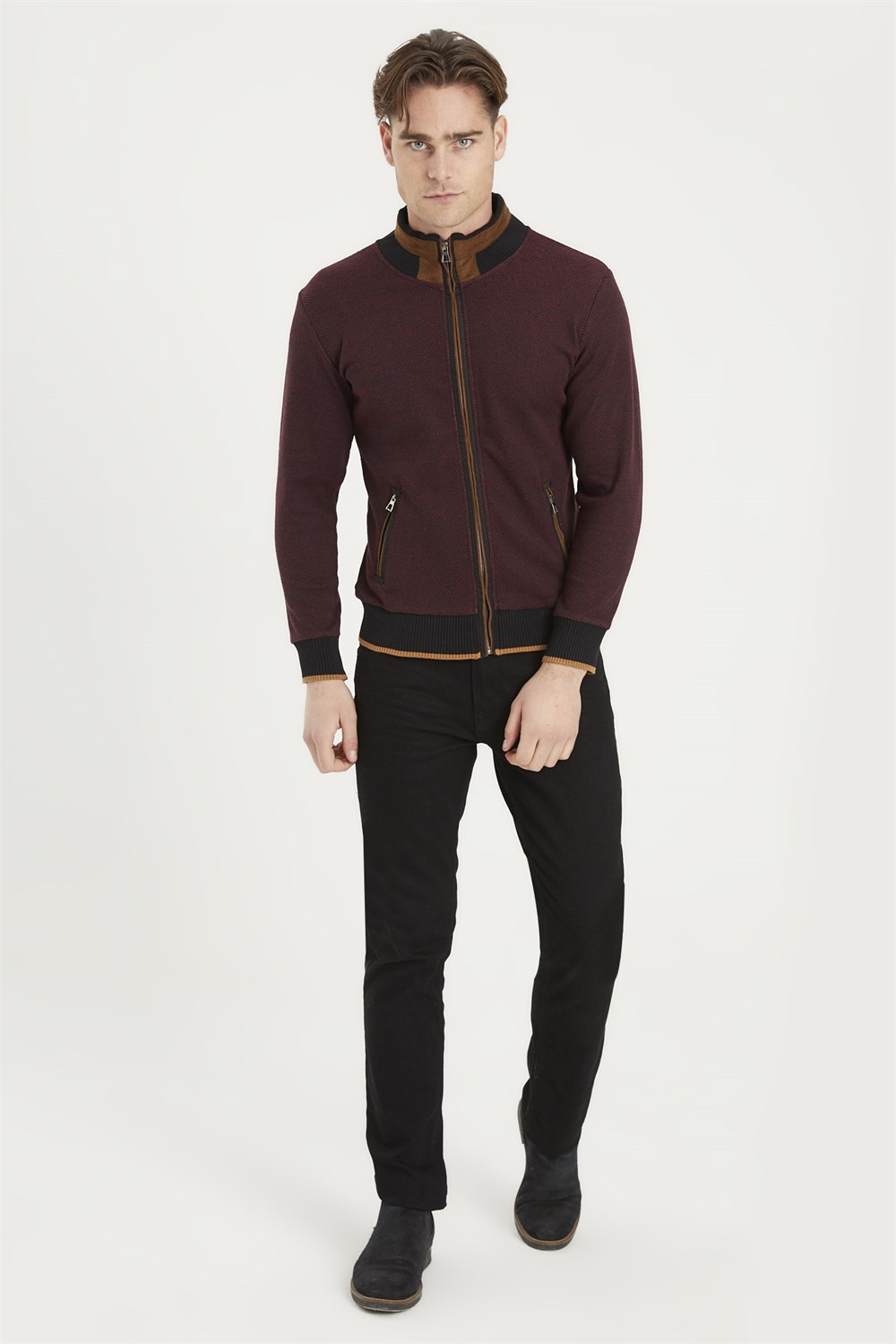 1021 DEWBERRY MEN'S SWEATSHIRT-DOTTED BURGUNDY