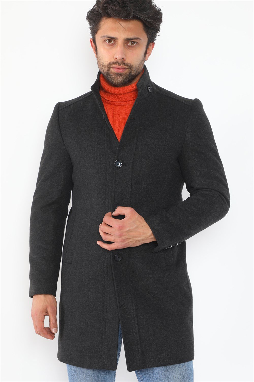 PLT8370 DEWBERRY MEN&#039;S COAT-ANTHRACITE
