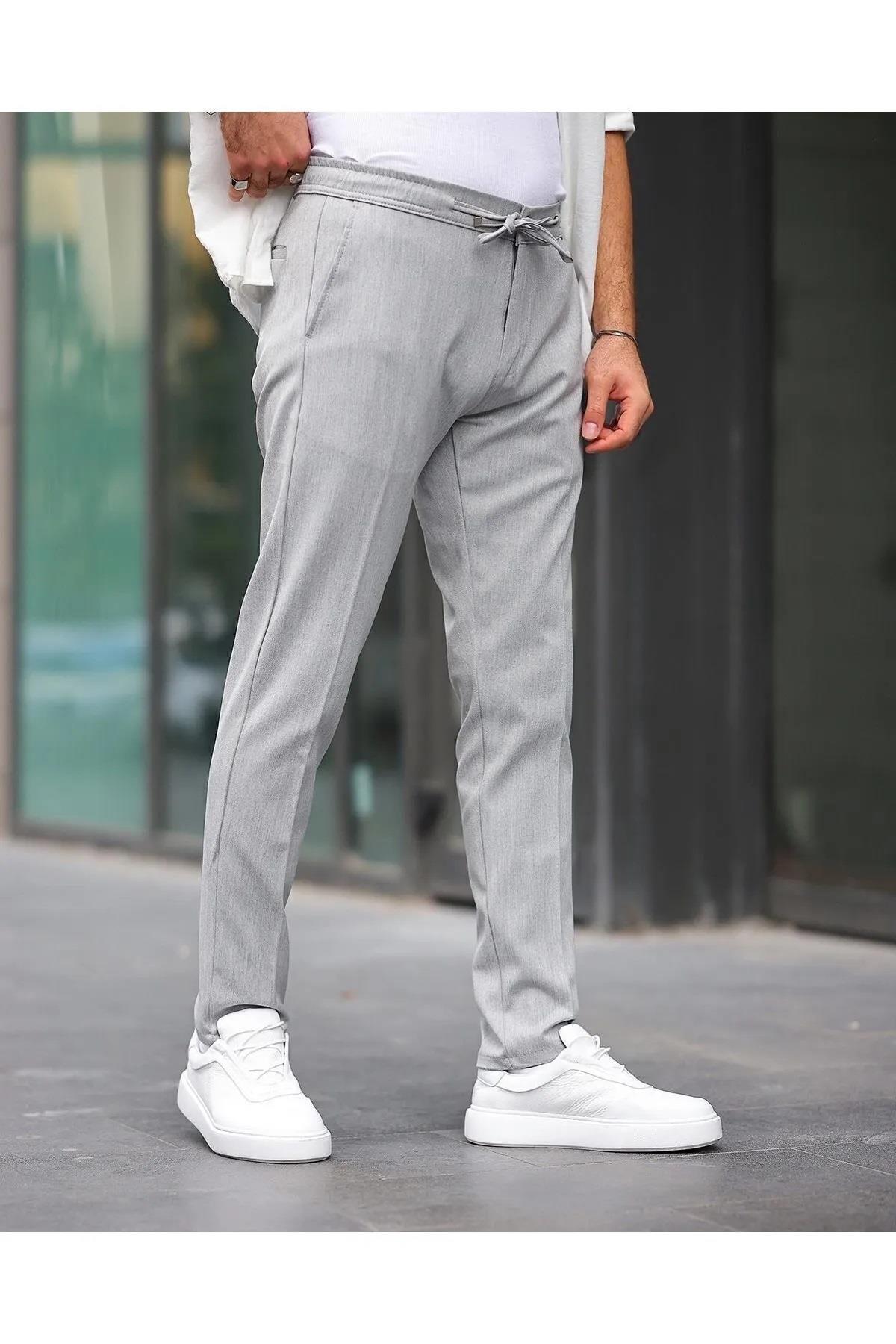 15728 Dewberry Slim Fit Jogger Mens Trousers-GREY