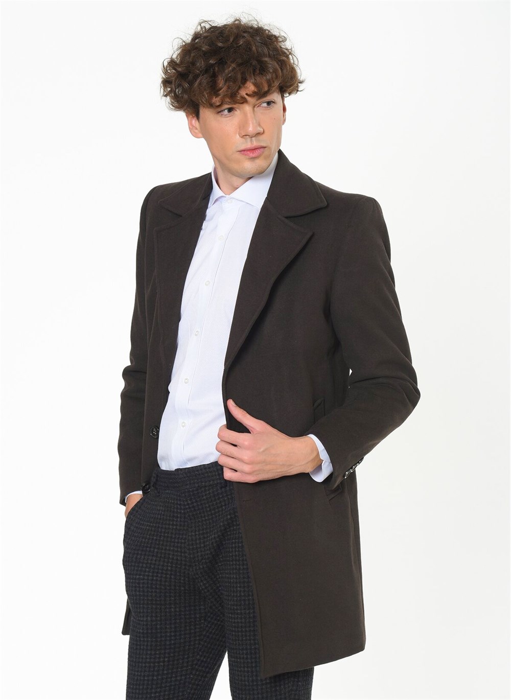 PLT8319 DEWBERRY MEN&#039;S COAT-COFFEE