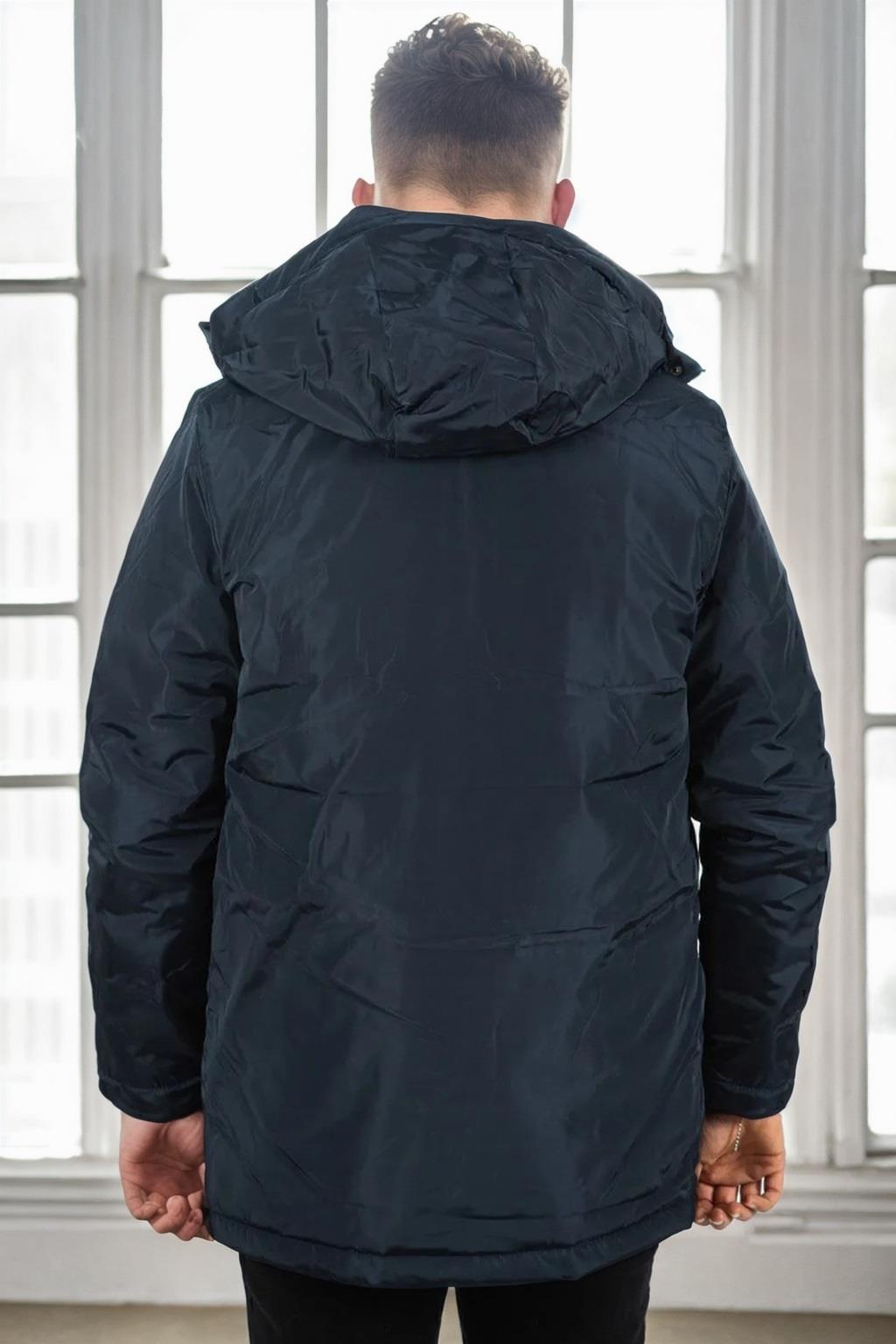 95968 Dewberry Hooded Coat Parka with Fleece Inside-NAVY