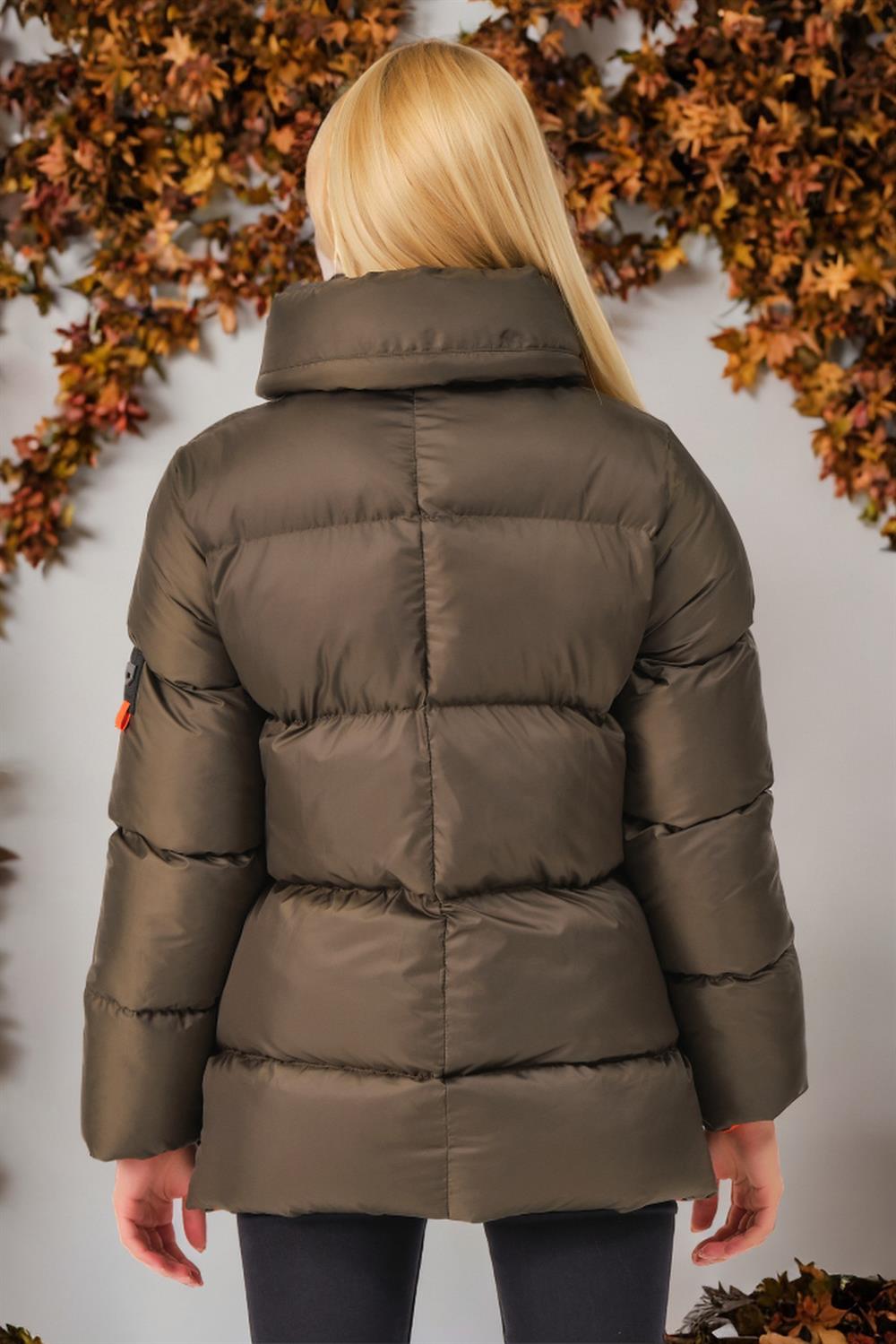 Z6682 DEWBERRY WOMEN'S COAT-PLAIN KHAKI