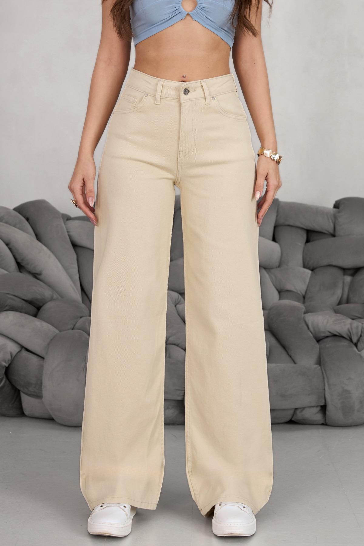 Дамски панталон палацо цвят Dewberry