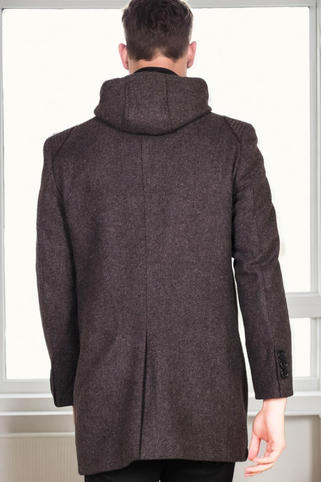 PLT9335 DEWBERRY MEN&#039;S COAT-DIAGONAL BLACK-ANTHRACITE