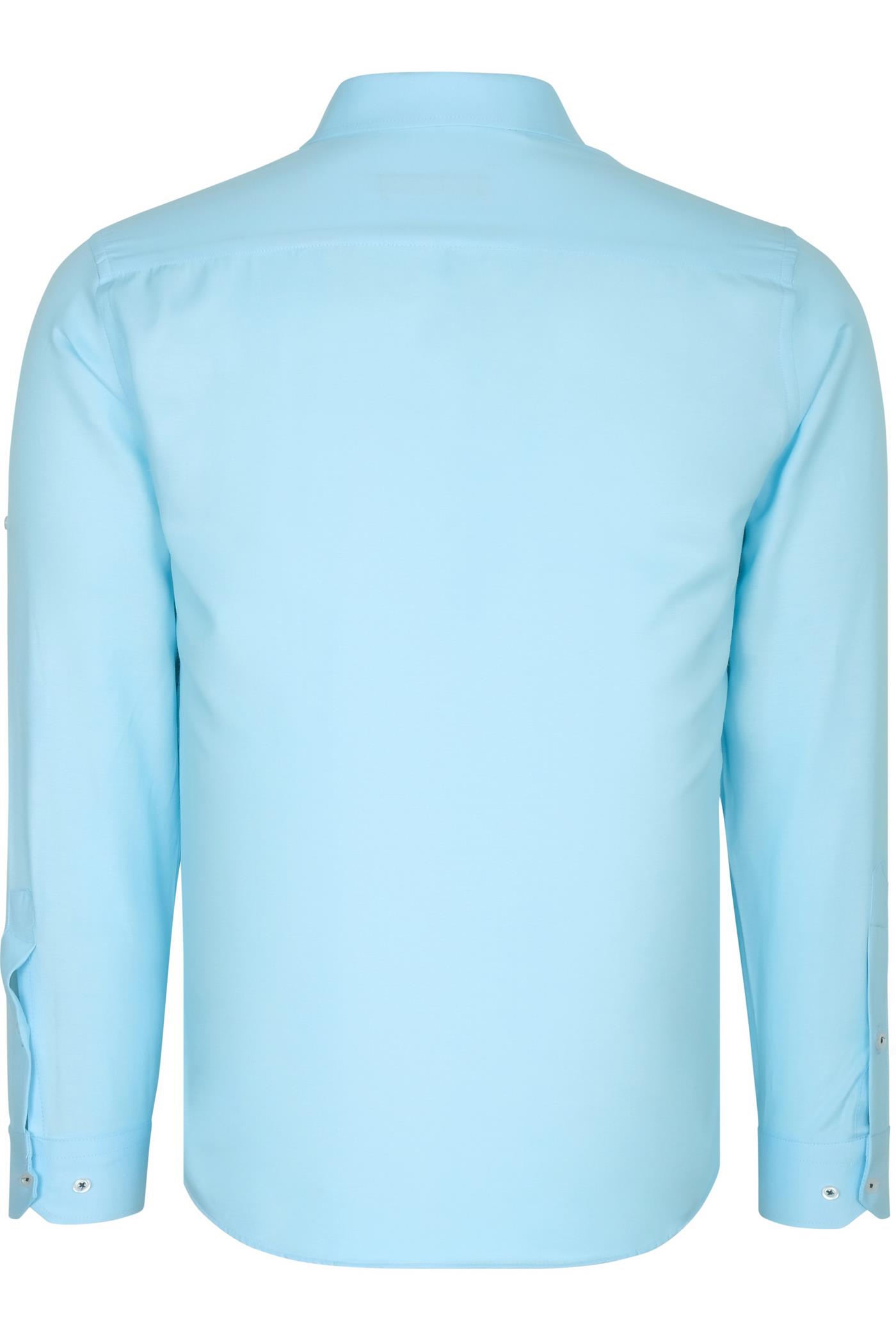 G974 DEWBERRY MEN'S SHIRT-CYAN