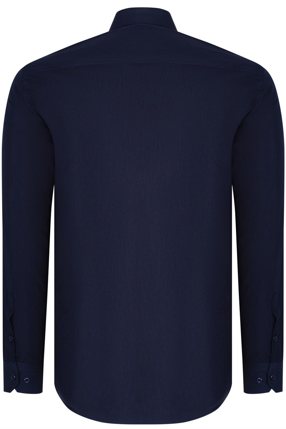 DUAL SET G726 DEWBERRY MENS SHIRT-NAVY BLUE-BROWN