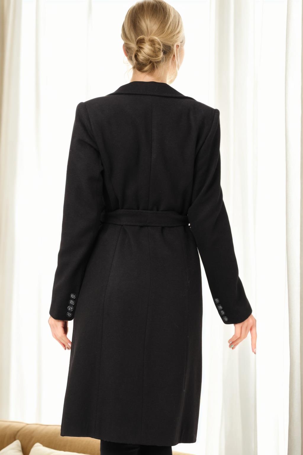 Z9739 DEWBERRY WOMEN&#039;S COAT-BLACK