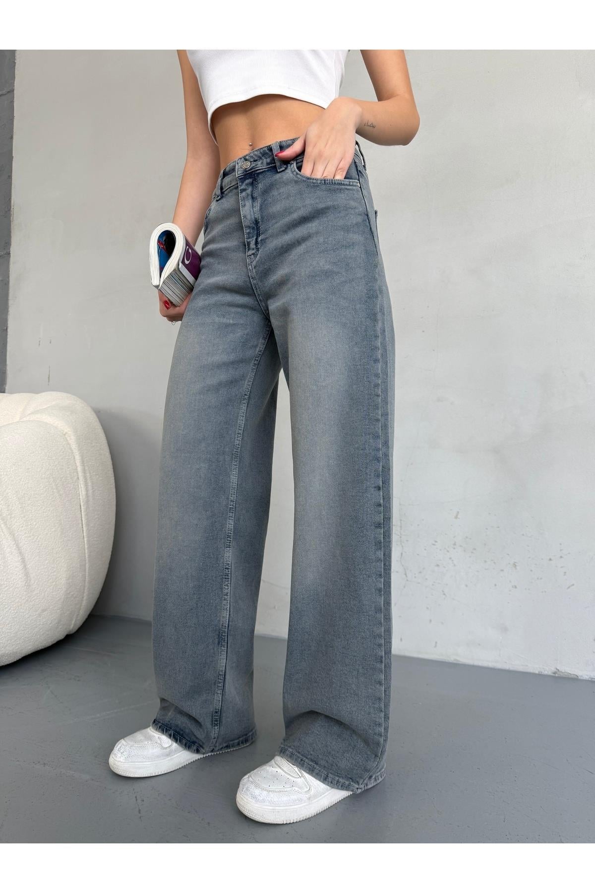 Дамски дънки палацо цвят Dewberry