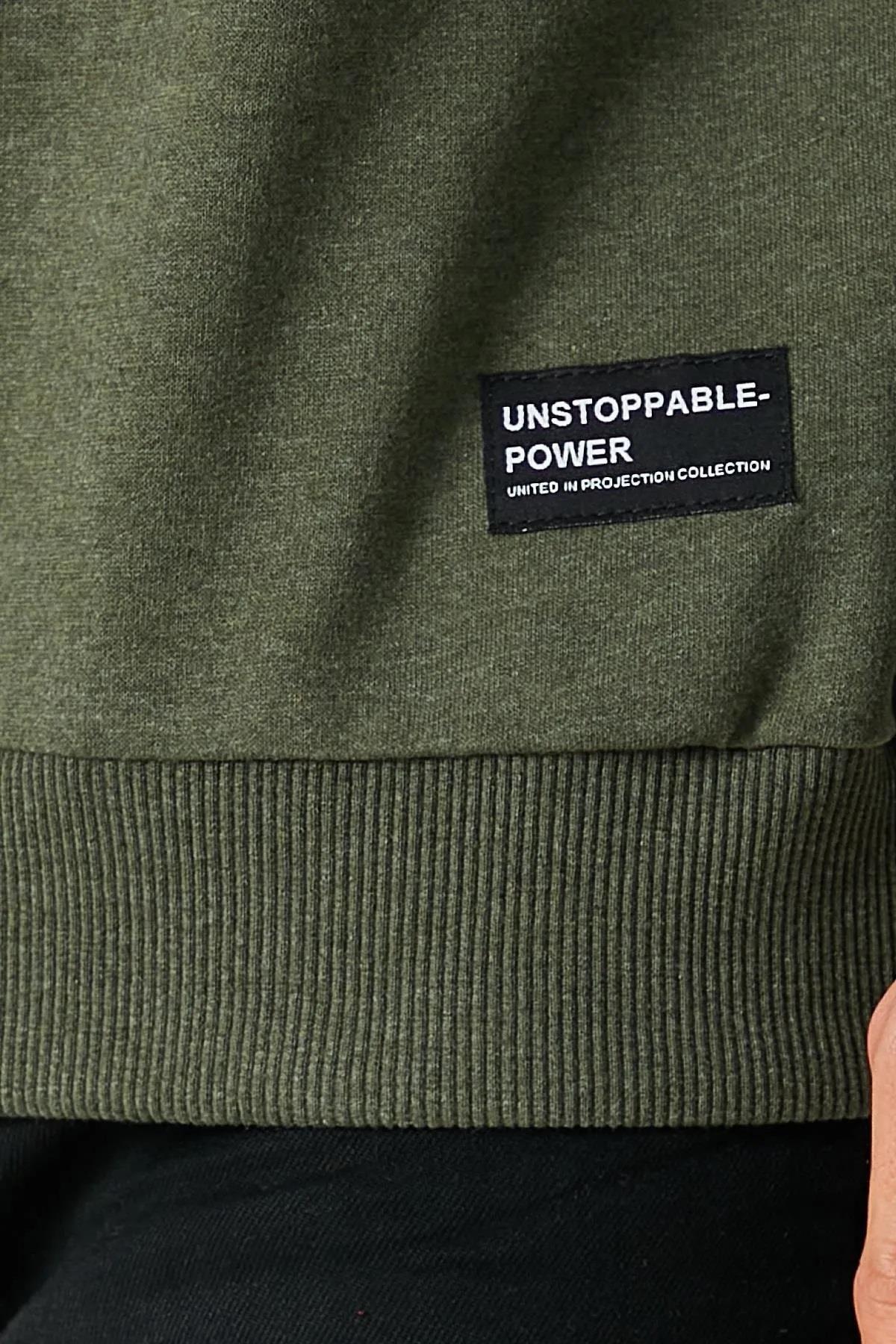 64602 Dewberry Basic Crew Neck Mens Sweatshirt-Khaki