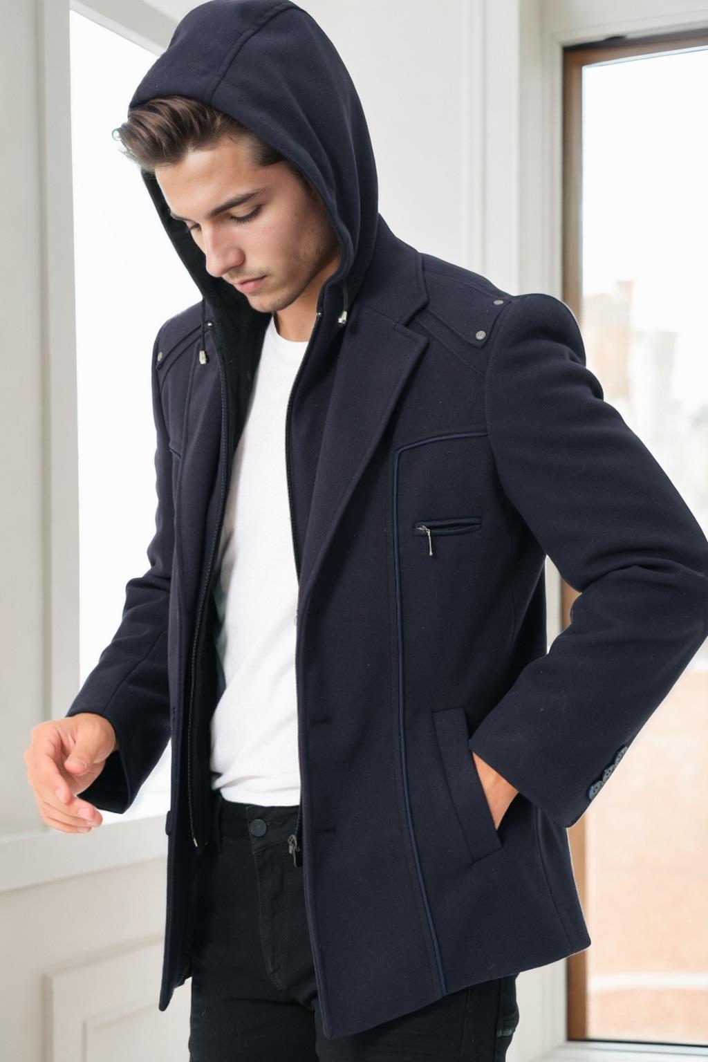 K9532 DEWBERRY MEN&#039;S COAT-NAVY BLUE