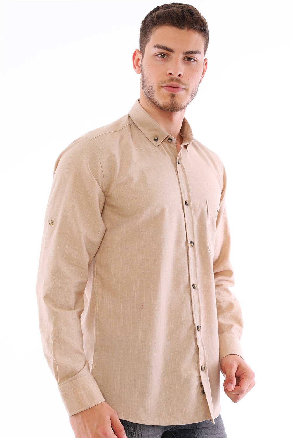 G723 DEWBERRY MEN'S SHIRT-BEIGE