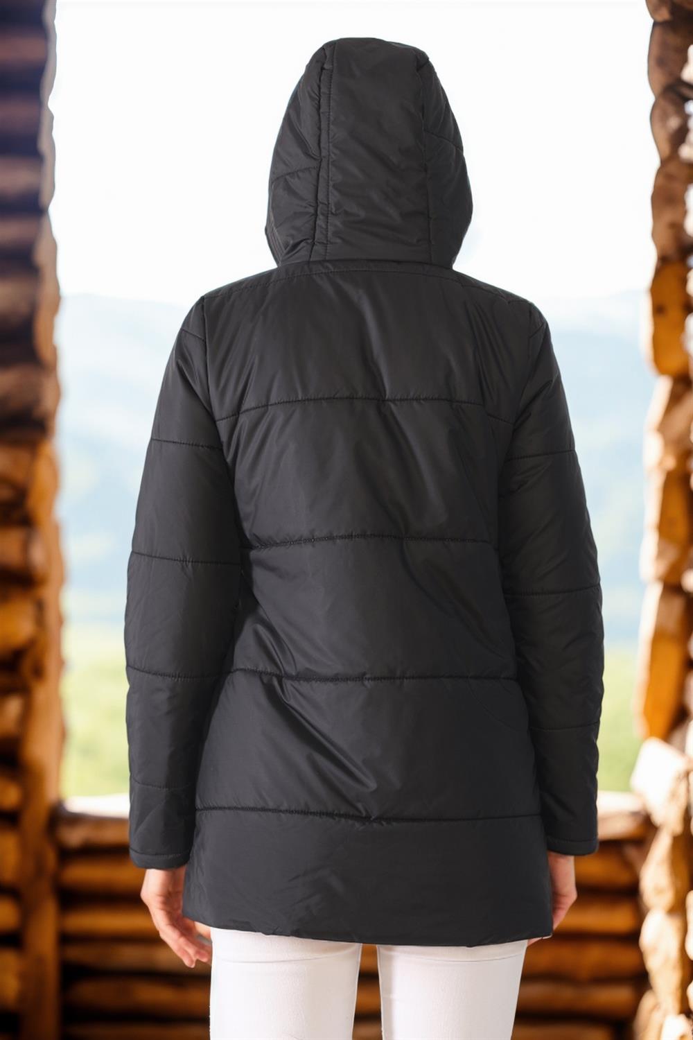 Z6660 DEWBERRY WOMEN'S COAT-BLACK-2