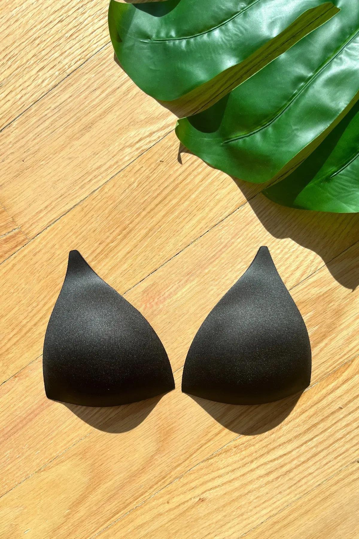 84322 Dewberry Triangle Bikini Top with Double Push-Up Pad-BLACK