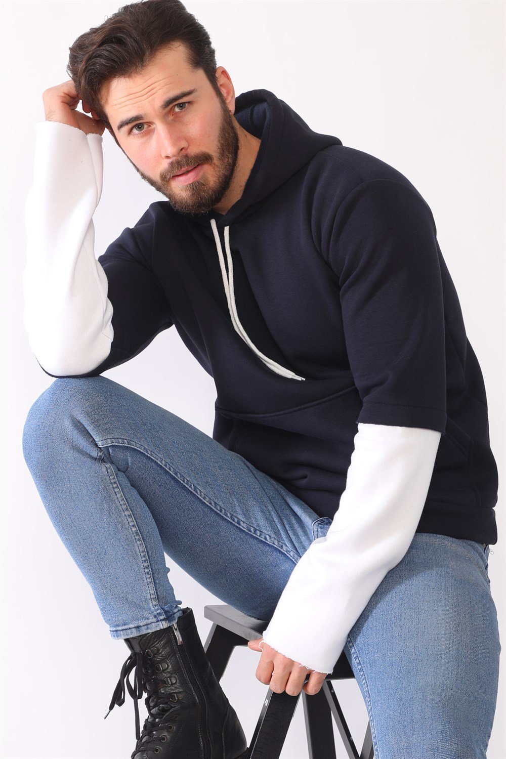1042 DEWBERRY MEN'S SWEATSHIRT-NAVY BLUE