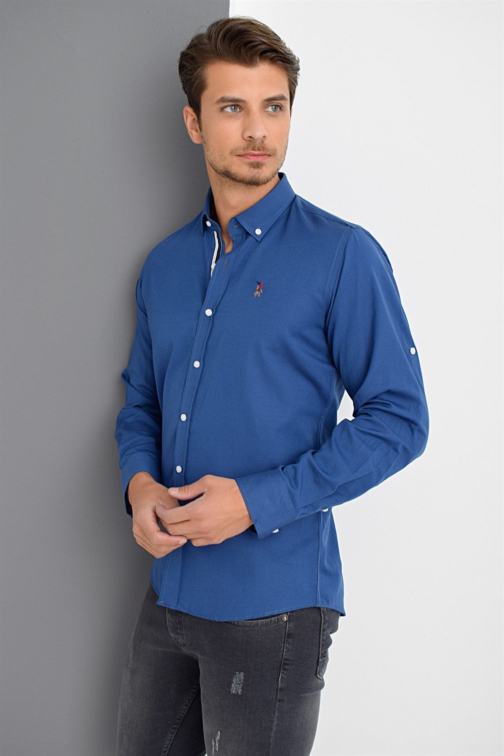 G674 DEWBERRY MEN'S SHIRT-INDIGO