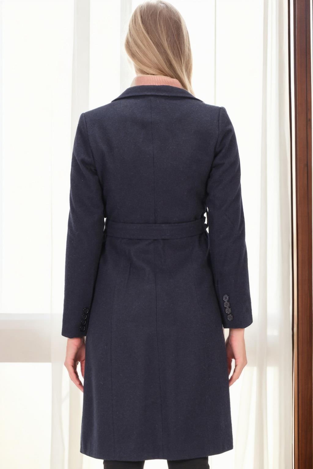 Z6765 DEWBERRY WOMEN'S COAT-NAVY BLUE-2