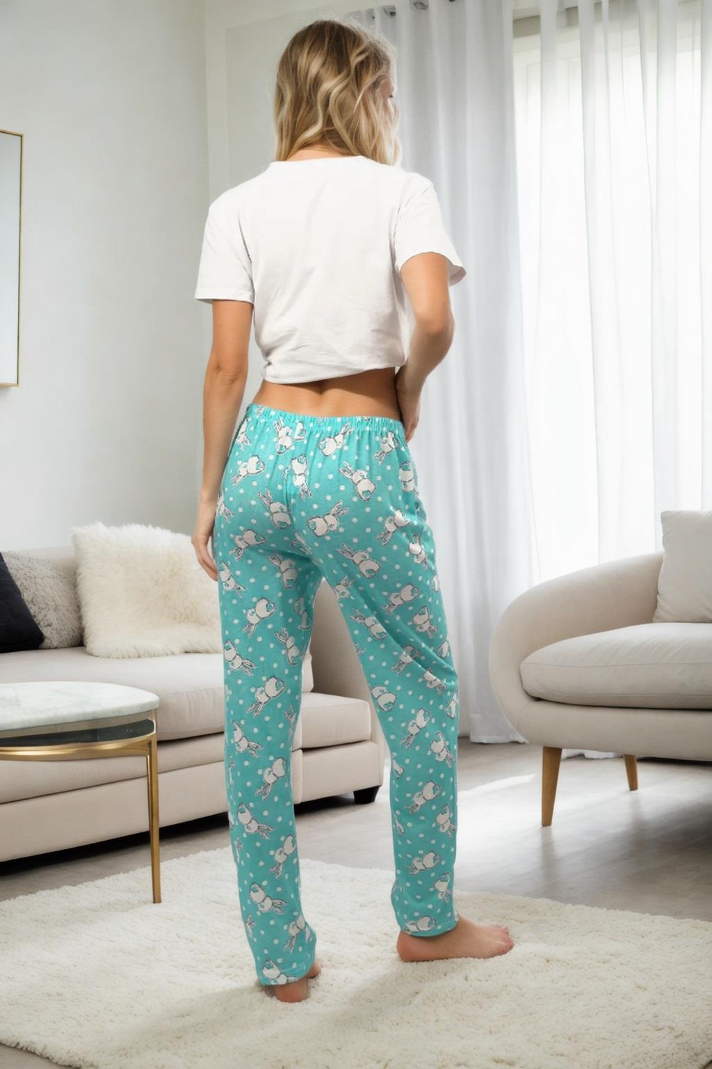 80156 Dewberry Women Pyjama Bottom-GREEN-2